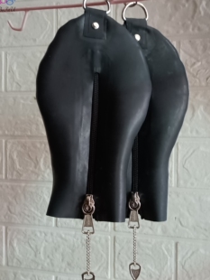 带锁头拉链胶手套拳击套狗抓套带束链紧身绑带有带钥可选加厚多色