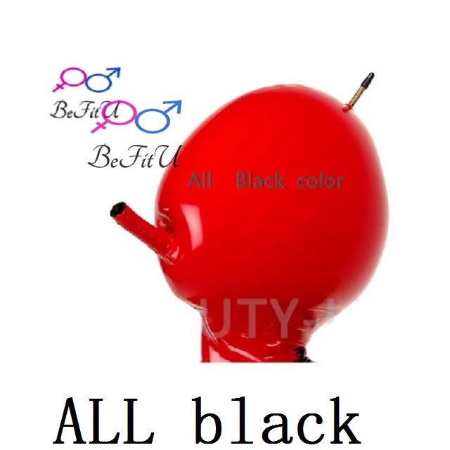 乳胶头套双层护头充气面具三层封闭防毒面具加厚带pvc镜片嘴塞管