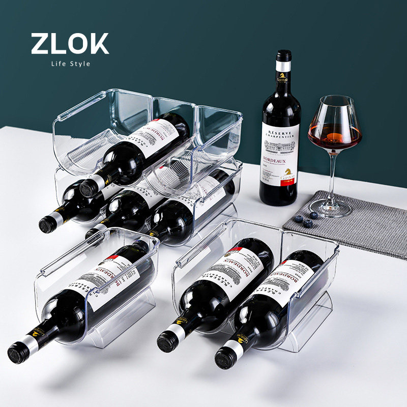 可叠加红酒架酒水饮料展示透明塑料啤酒置物架水杯水壶多格收纳架