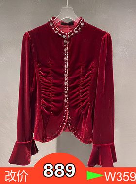 正品2023年冬款丝绒衬衫BBC414F219-230