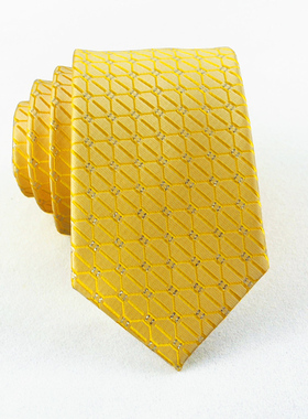 领带男正装商务7cm职业休闲手打款金黄色免打结懒人衬衫拉链式潮