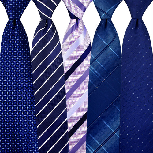 男士领带正装商务宽版手打蓝色