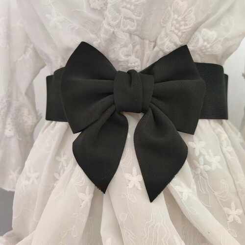 腰带羽绒服连衣裙蝴蝶结装饰百搭