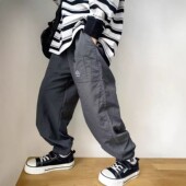 26春秋季 亲子宽松中性裤 儿童防水帐篷刺绣长裤 中大童速干运动裤