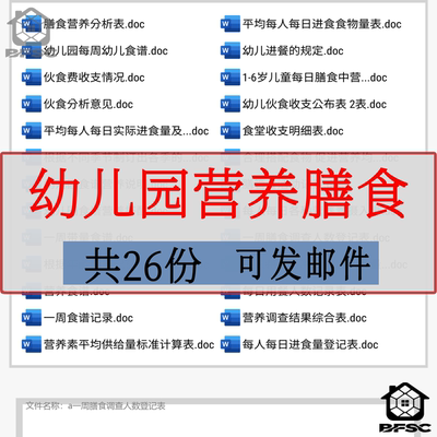 幼儿园营养膳食食谱每人每日进食量登记表gf伙食分析表记录带量