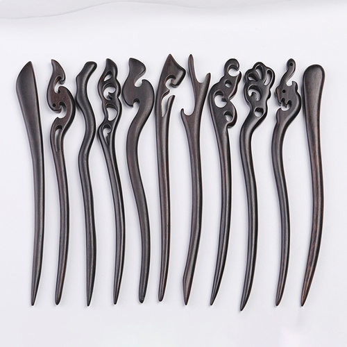 紫光檀黑檀木发簪高级感檀木簪子