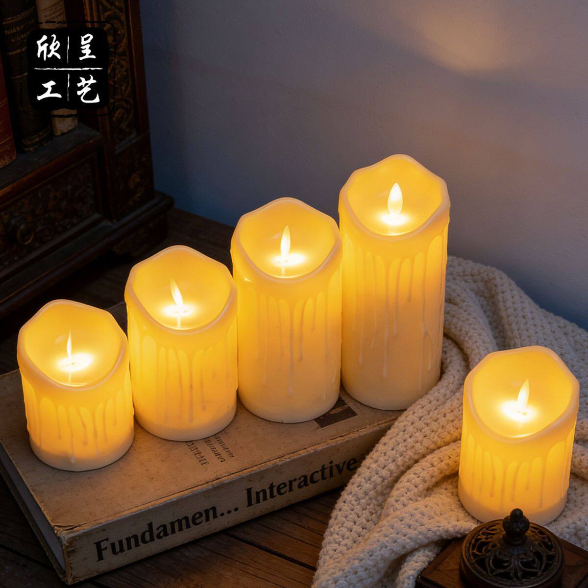 无焰电子蜡烛遥控音乐会生日婚庆道具仿真蜡烛灯摇摆小夜灯