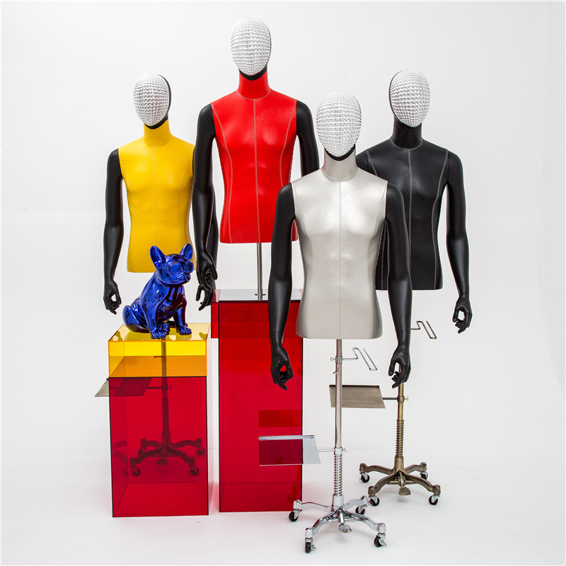 男模特道具半身欧货名店展示橱窗陈列用品全身包皮革彩色西服展示