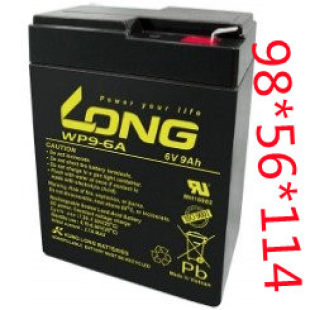LONG隆蓄电池WP9 6A钱免维护小电池照明仪器仪表电子机械6V9AH包