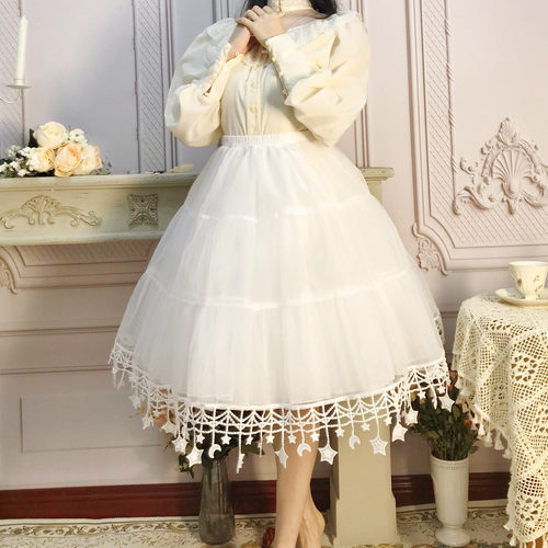 彩虹泡芙洛丽塔月之星河软纱裙