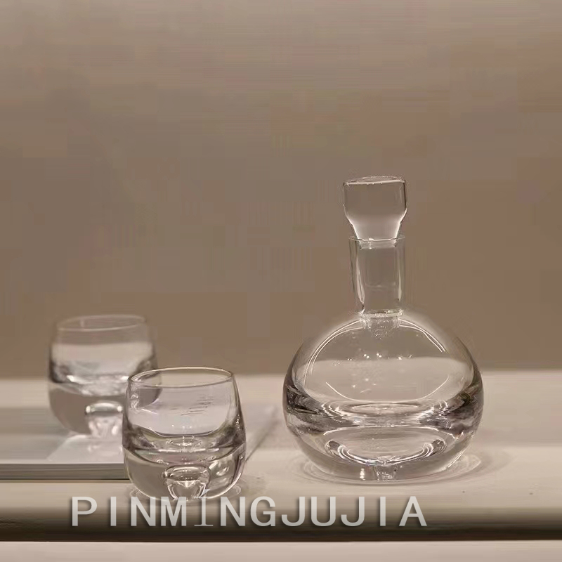 现代简约大理石玻璃酒具酒杯水壶套装别墅样板间酒柜茶几售摆放