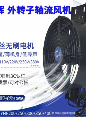 强力厨房换气扇外转子轴流风机8/10/12/14寸排风扇家用工业排气扇