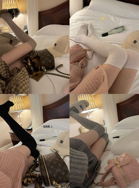 NSS COLLECTION 软软羊毛长袜百搭纯色袜子纯棉秋冬长筒过膝袜女