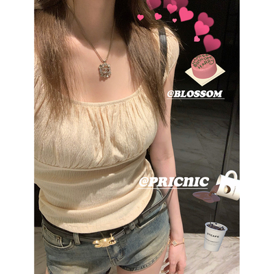 NSSCOLLECTION奶油褶皱tee