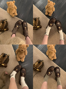 NSS COLLECTION 敲可爱miu系袜纸~蝴蝶结中筒袜女复古格纹波点袜