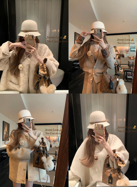 NSS COLLECTION 搭了一整期 山茶花胸针女白色千金帽礼帽渔夫帽子