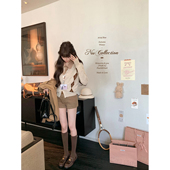 COLLECTION 日杂学院 菱形格纹针织上衣圆领长袖 NSS 针织毛衣开衫