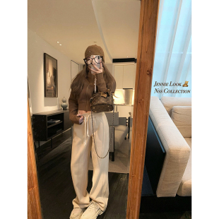 早春短款 lulu刺绣 上衣女设计感加绒连帽卫衣 COLLECTION NSS