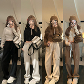 灰色运动休闲裤 NSS 堆叠感直筒加绒卫裤 lulu新晋神裤 COLLECTION