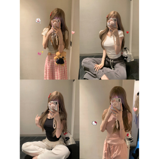 COLLECTION 上衣正肩白色短袖 版 微收腰纯欲修身 T恤女 型绝绝 NSS