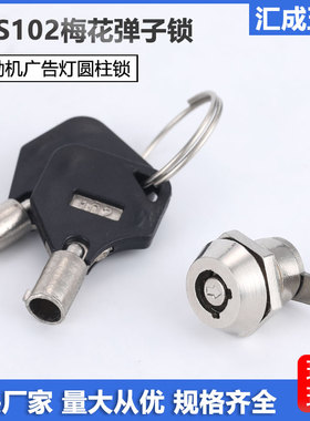 MS102电箱电柜梅花弹子锁广告灯箱小圆锁MS106考勤机工具箱转舌锁