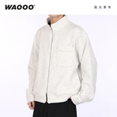 黑色外穿开衫 WAOOO 双色卫衣外套2025秋冬新款 上衣
