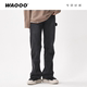 子2025新款 WAOOO 直筒工装 vibe黑色长裤 高街高级感牛仔裤 男士