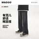 美式 复古做旧洗水黑灰色卫裤 直筒裤 WAOOO 百搭宽松休闲阔腿裤 子男