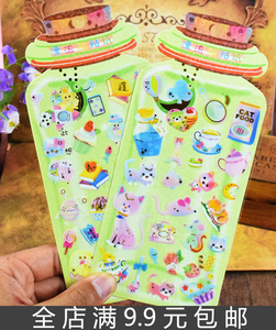 韩国贴画卡通动物贴猫咪贴纸日记装饰贴画可爱标签贴限量版满包邮