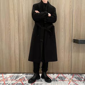 抖音  龙叨叨双层领加厚呢大衣外套米色A312-998P190图片