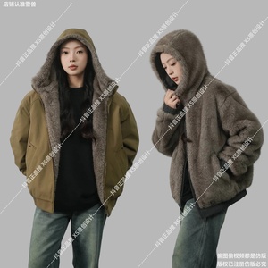 连帽两面穿座山雕保暖加厚外套A312-F26P145图片