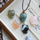 更新 一图一物「狐」可爱复古百搭天然石小狐狸项链吊坠学生男女