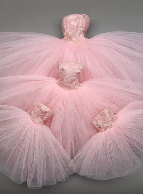 娃娃礼服裹胸婚纱裙子60厘米3分叶罗丽4分心怡30cm6分娃衣bjd短裙