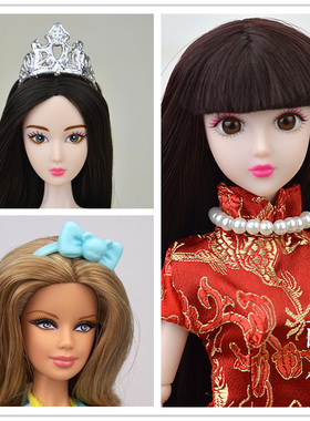 30CM换装娃娃6分洋娃娃心怡的首饰配件珍珠项链皇冠手环头饰发箍