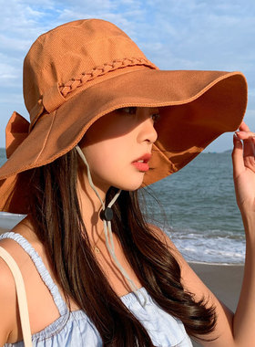 帽子女夏防晒遮阳帽大檐