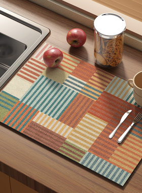 美式厨房硅藻泥沥水垫台面吸水速干咖啡机专用隔热垫茶杯垫耐脏垫