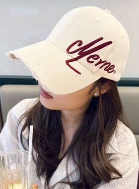 字母刺绣黑色棒球帽女夏季百搭宽帽檐鸭舌帽大头围显脸小韩版帽子