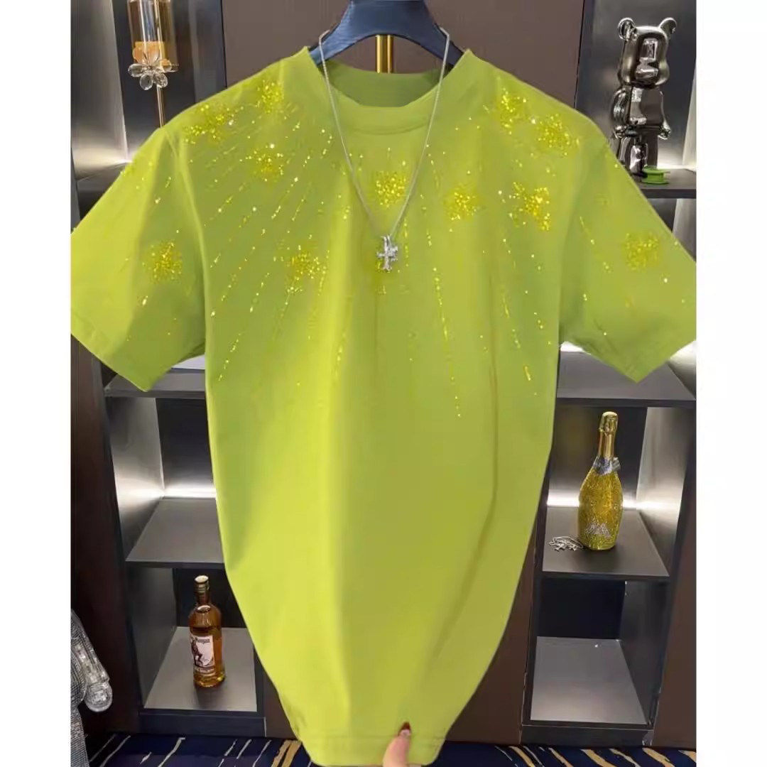 仓树一石烫钻短袖T恤男2026夏季新款潮牌轻奢重工高级感圆领半袖