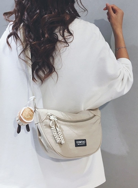 法国GBP 小帆布包女2025新款休闲通勤马鞍包运动旅游斜挎饺子包潮