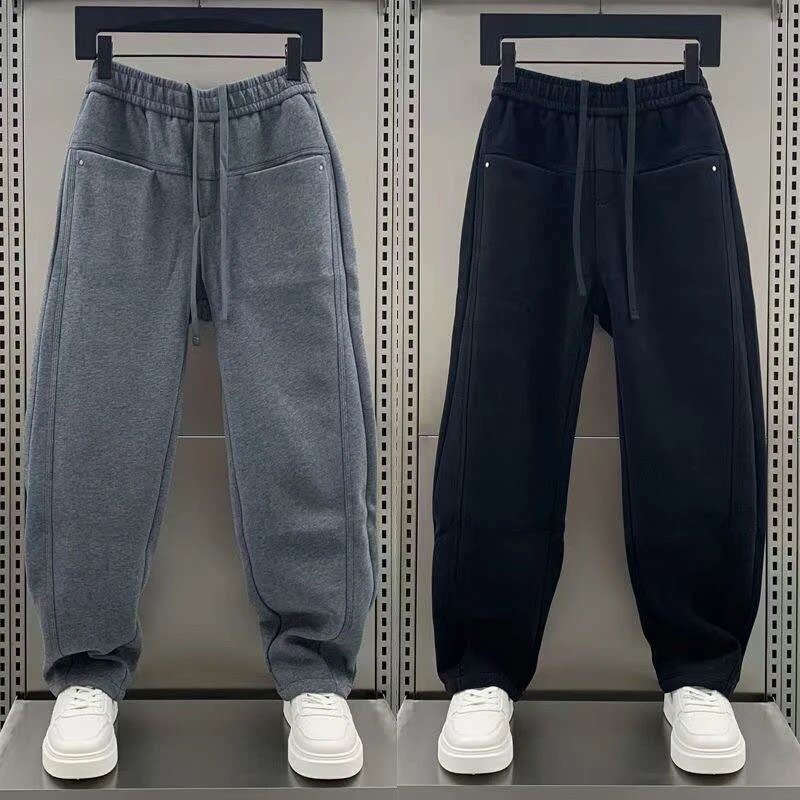 仓树一石潮牌弯刀裤抗皱休闲裤男春秋季2025新款直筒卫裤阔腿裤子