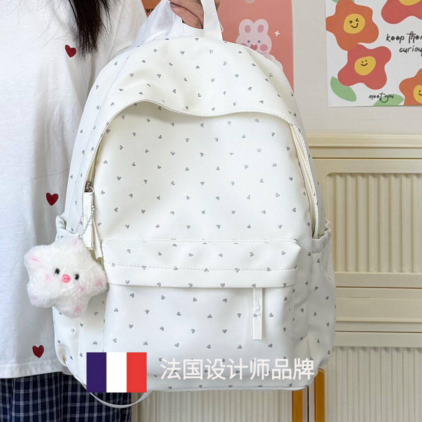 法国GBP 专柜正品书包时尚双肩背百搭包包简约双肩包背包男女通用