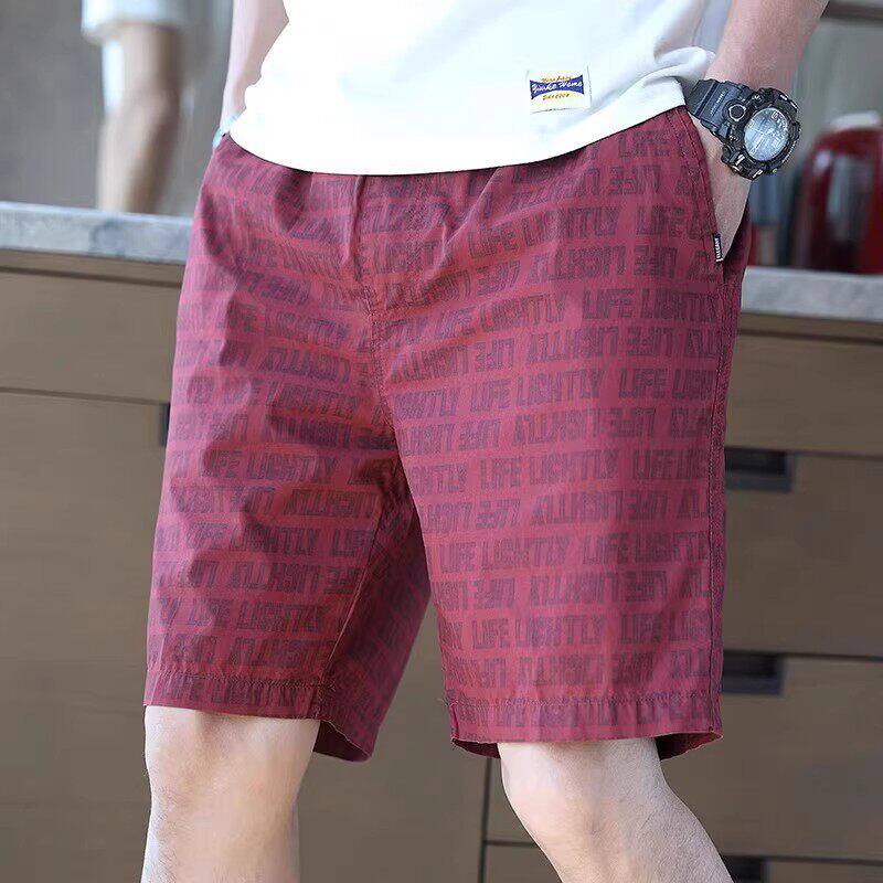 仓树一石潮牌夏季薄款宽松纯棉居家裤中裤外穿休闲短裤男款五分裤