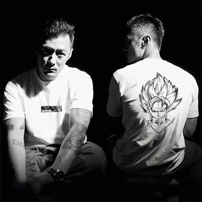 仓树一石日系七龙珠悟空短袖T恤男夏季赛亚人宽松纯棉白色上衣ins