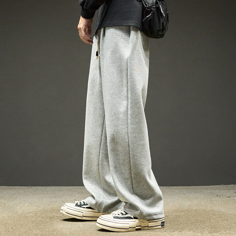仓树一石直筒裤子男士春秋款宽松卫裤男生阔腿运动裤薄款休闲长裤