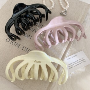 发量多多~高颜值ins风奶油质感八爪鱼抓夹设计感龙骨鲨鱼夹盘发夹