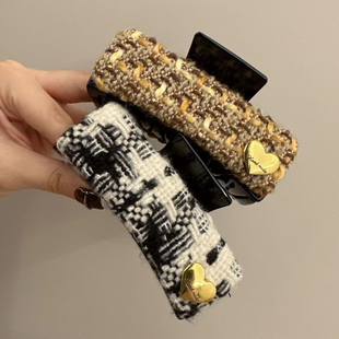 高级感爱心长方发饰发夹时尚气质后脑勺半鲨鱼夹束发发抓网红抓夹