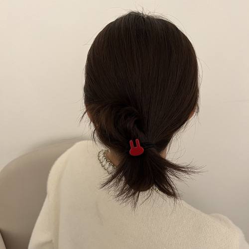 红色头绳气质简约高弹力橡皮筋