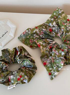 绿野仙踪布艺油画风大肠发圈方巾花朵甜美发圈新款头绳发饰新款