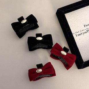 甜心小公主本尊~ 丝绒蝴蝶结公主小抓夹女秋冬前额刘海发夹头饰品