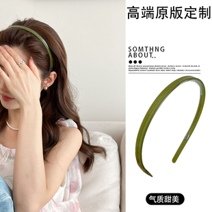 满满的高级感法式细边醋酸发箍女果冻感防滑带齿压发头箍百搭细压